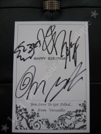 Versailles Philharmonic Quintet Official World Fan Club DESCENDANT OF THE ROSE: My 2011 Birthday Card - Front