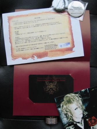 Versailles Philharmonic Quintet : DESCENDANT OF THE ROSE World Fan Club : June 2010 CERTIFICATE OF MEMBERSHIP - inside