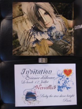 Versailles Philarmonic Quintet : Invitation to Signing at Baby The Stars Shine Bright Paris Shop : My JUBILEE Booklet autographed by TERU